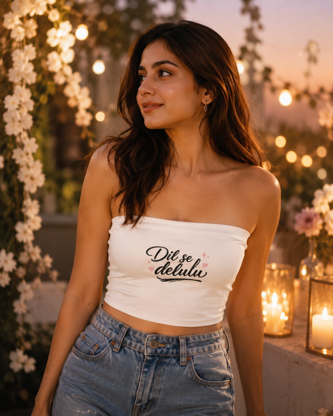 Dil se Delulu | Aop Tube Top | DC Culture