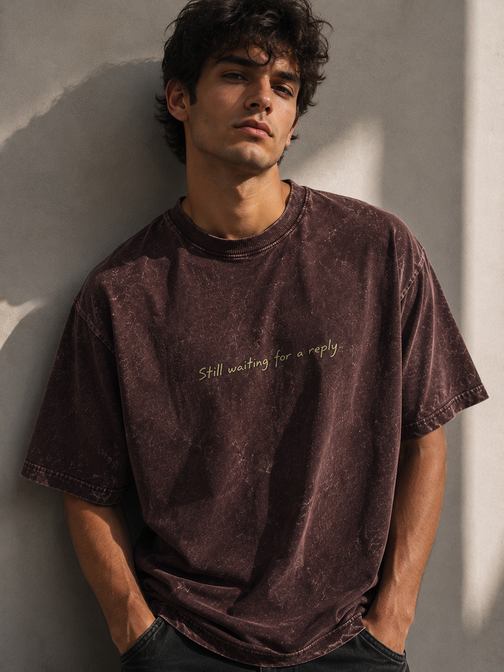 Still waiting for a reply | Unisex Acid Washed Oversized Tee | DC Culture