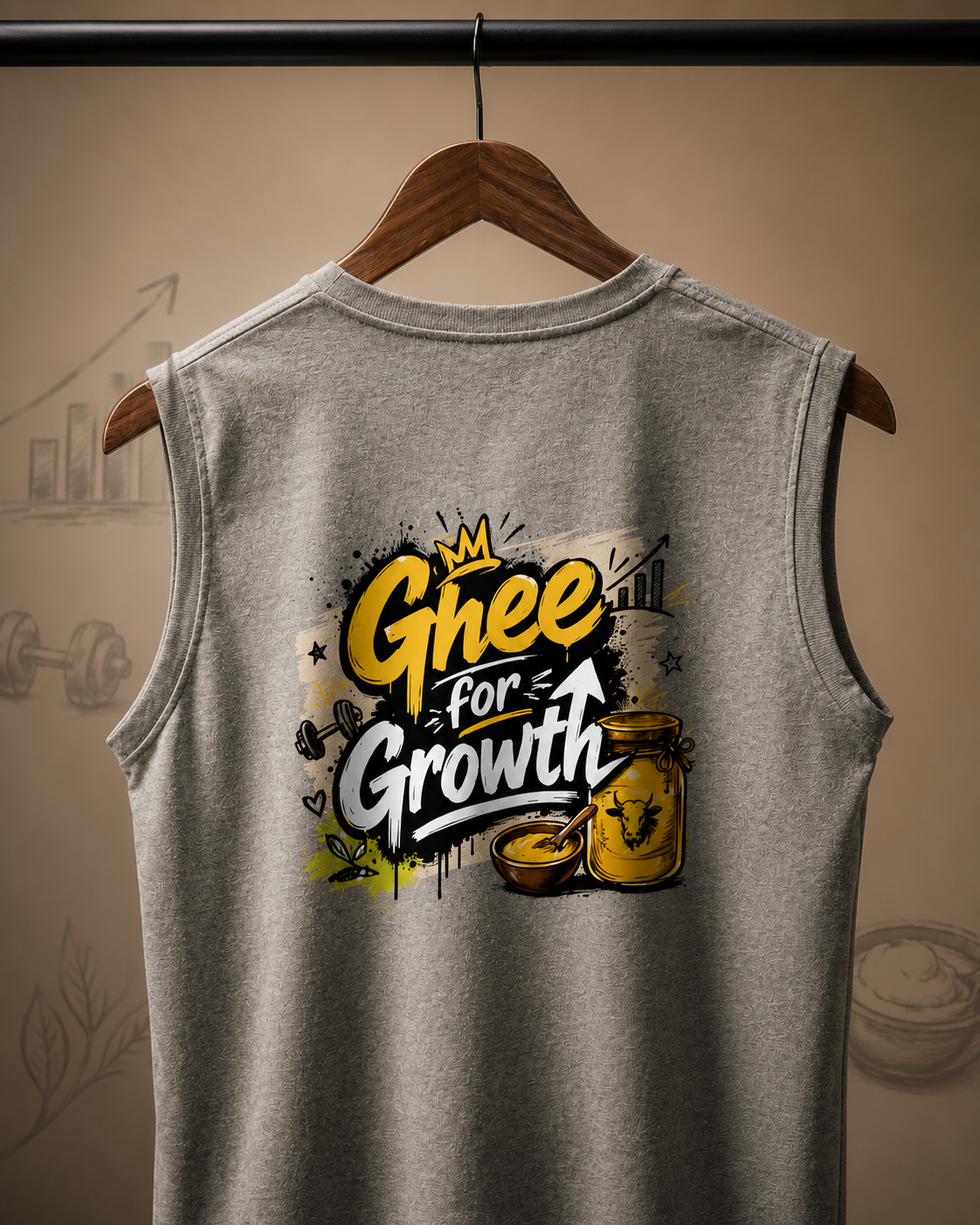 Ghee for growth | Men's Sleeveless T-Shirt | DC Culture