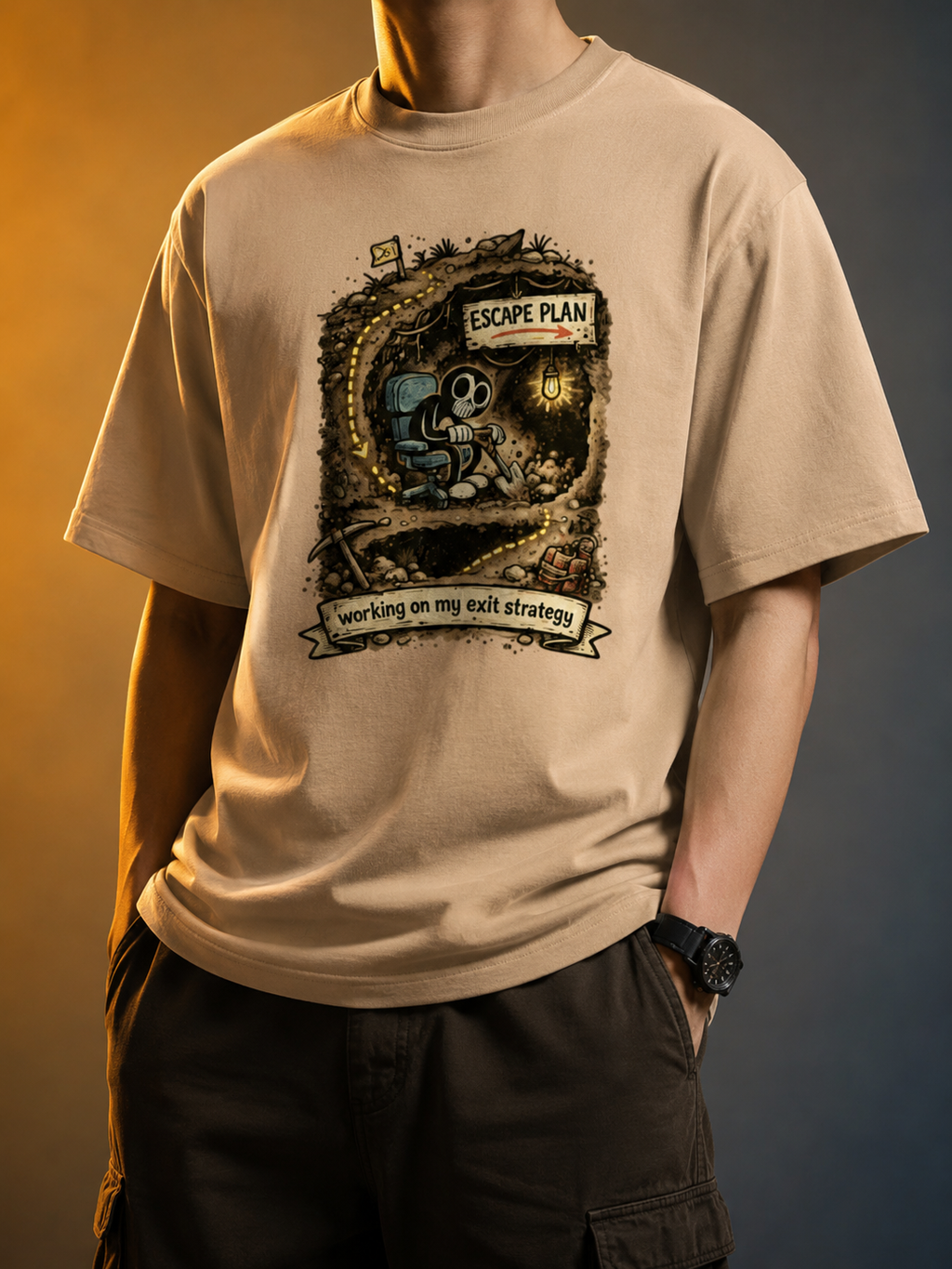 Escape Plan Peach | Unisex Classic Crew T-Shirt | DC Culture