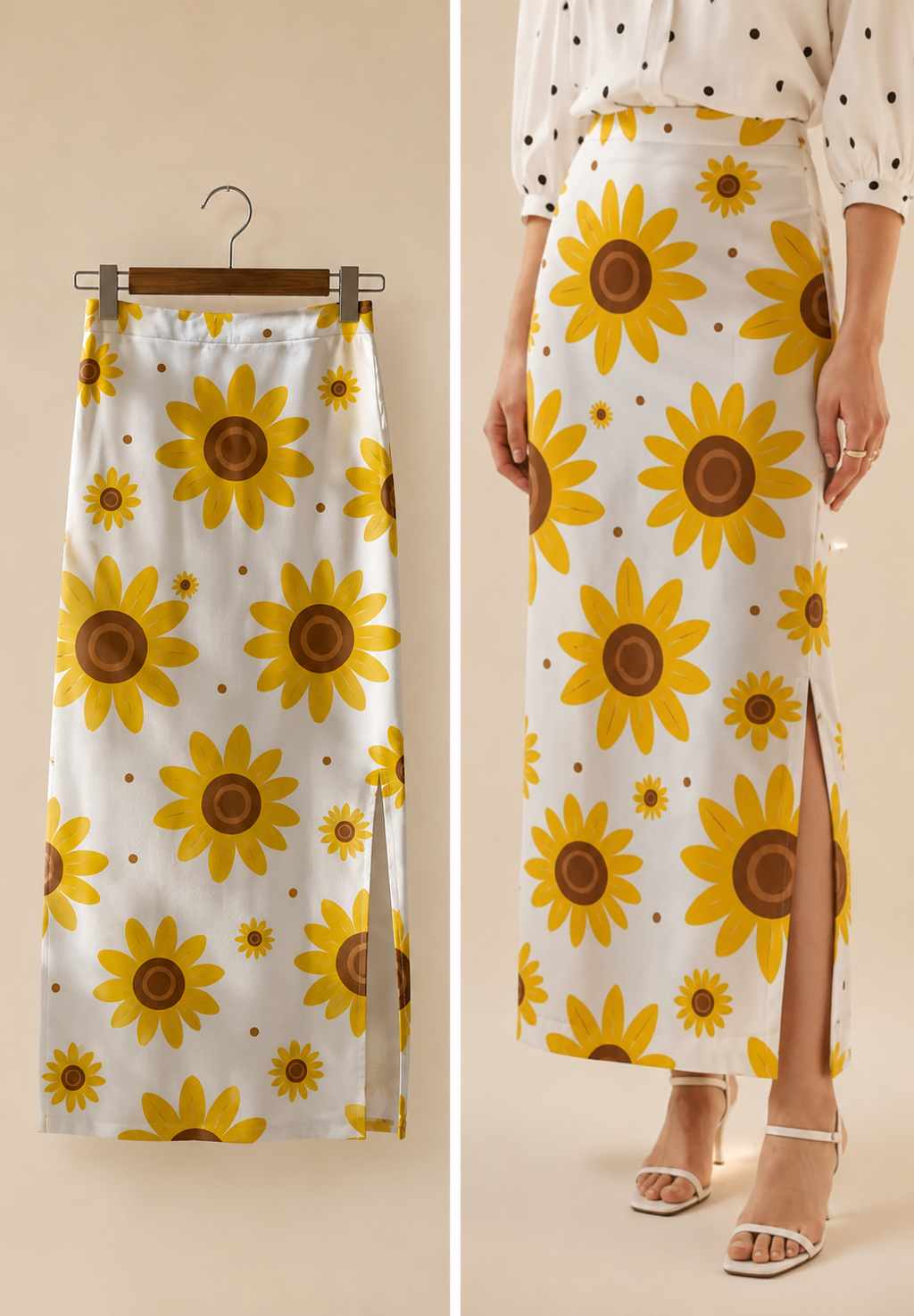 Sunflower Pattern Pencil Skirt | DC Culture
