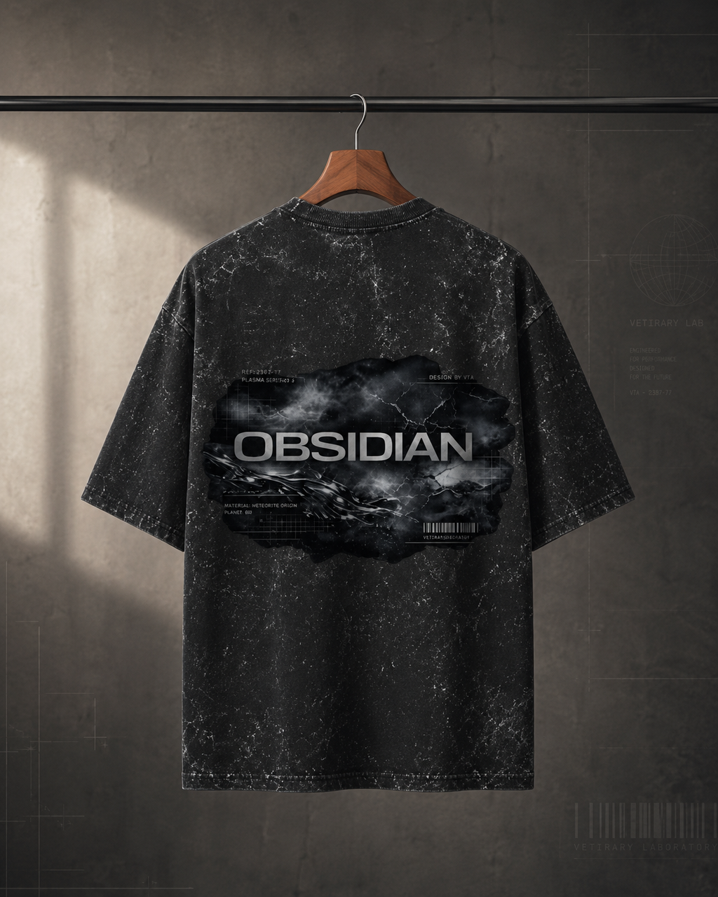 Obsidian | Unisex Acid Washed Oversized Tee | DC Culture