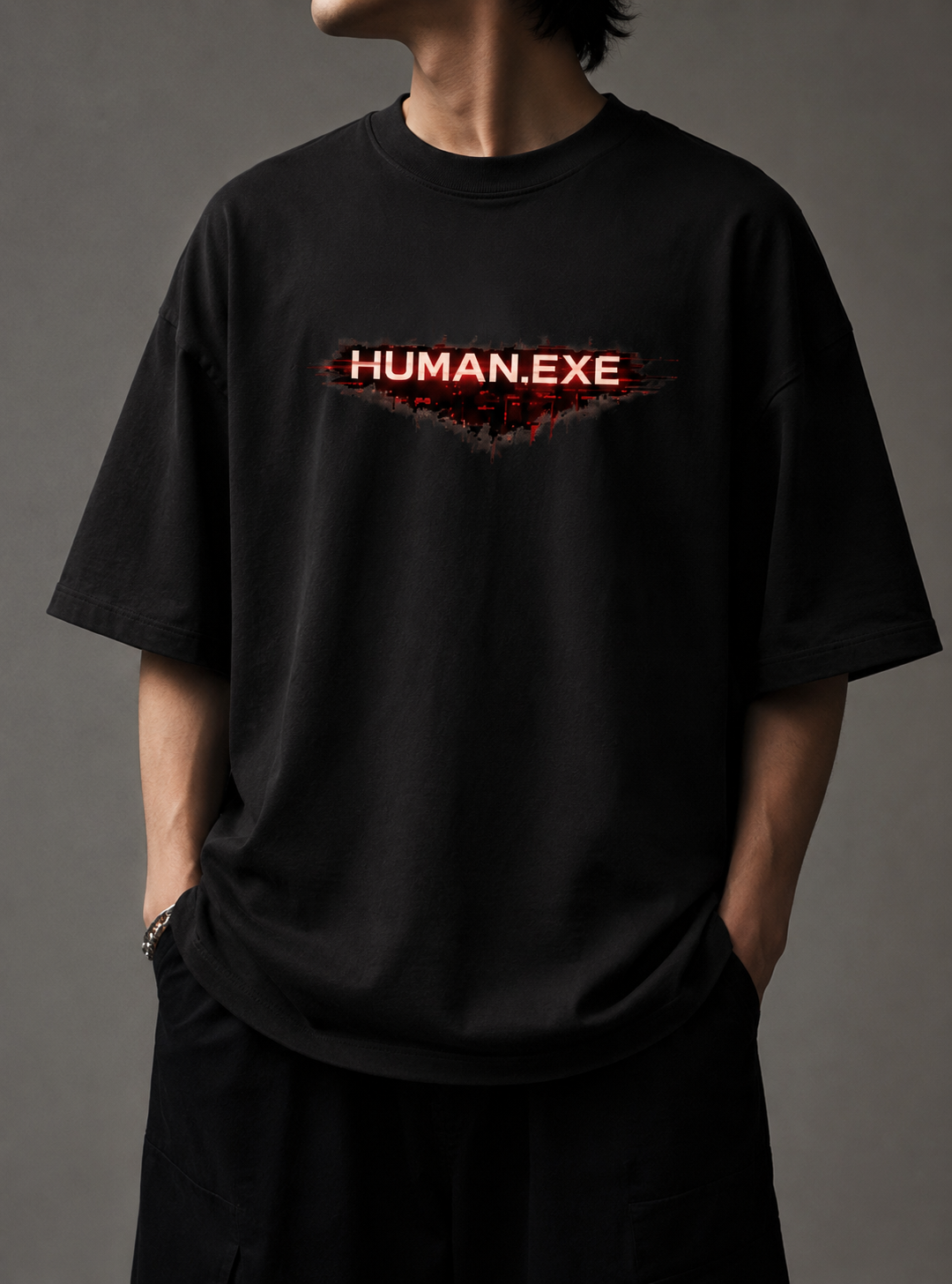 Human.EXE | Unisex Terry Oversized Tee | DC Culture
