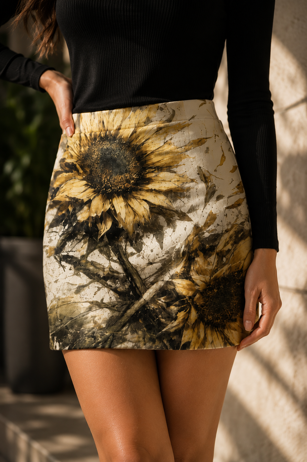 Dried Sunflower | Aop Mini Skirt | DC Culture