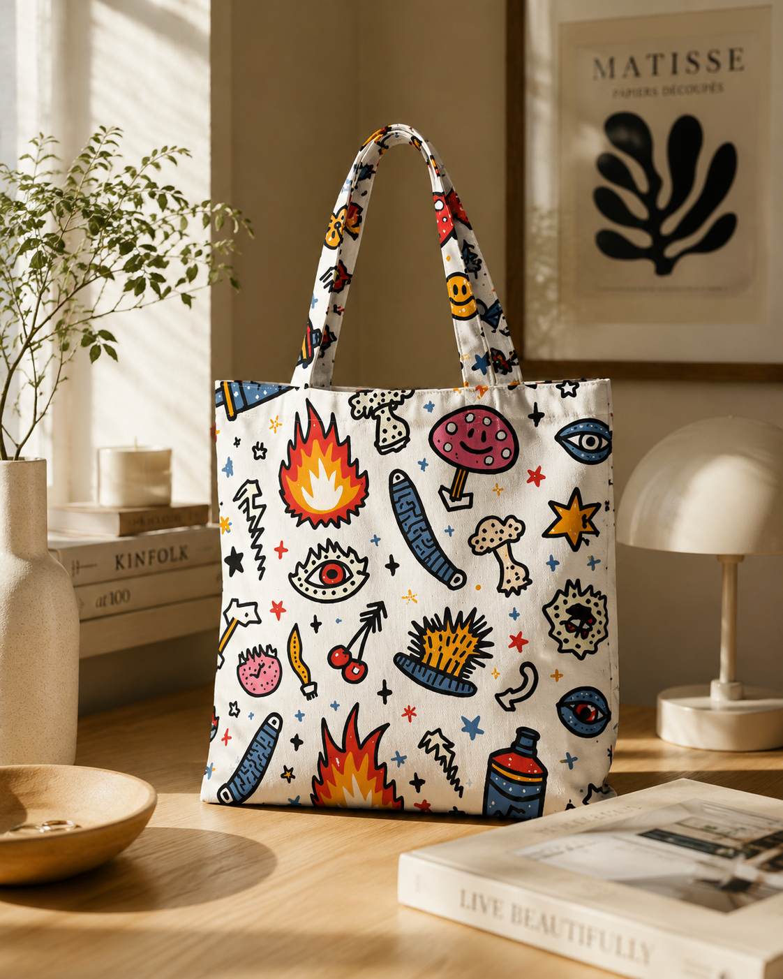 Funny Doodle | Unisex AOP Large Totebag | DC Culture