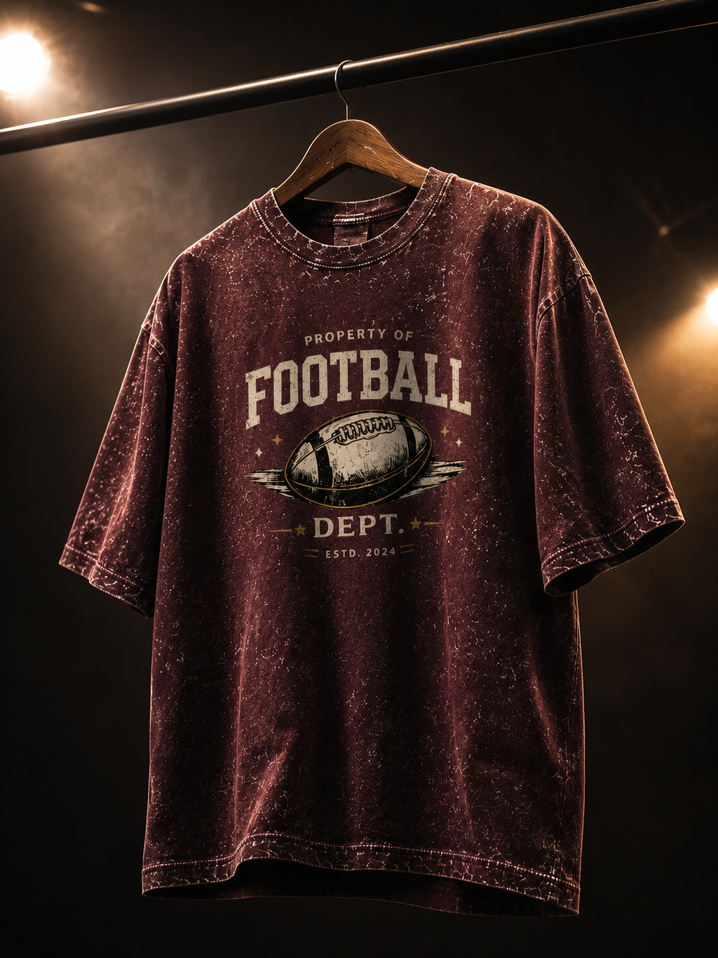 Property of Football | Unisex Acid Washed Oversized Tee | DC Culture