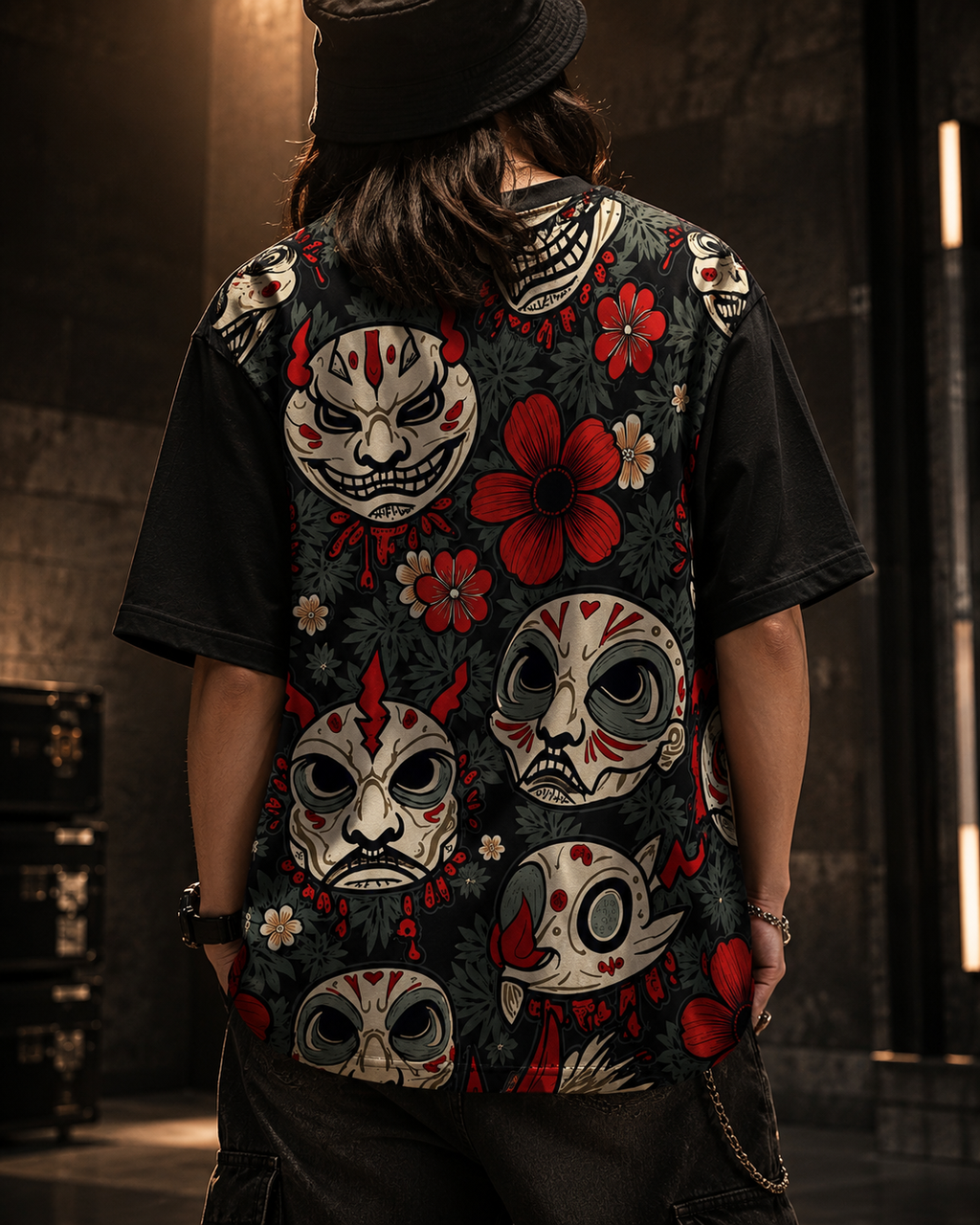 Japanese Mask | Unisex AOP Oversized Tee | DC Culture