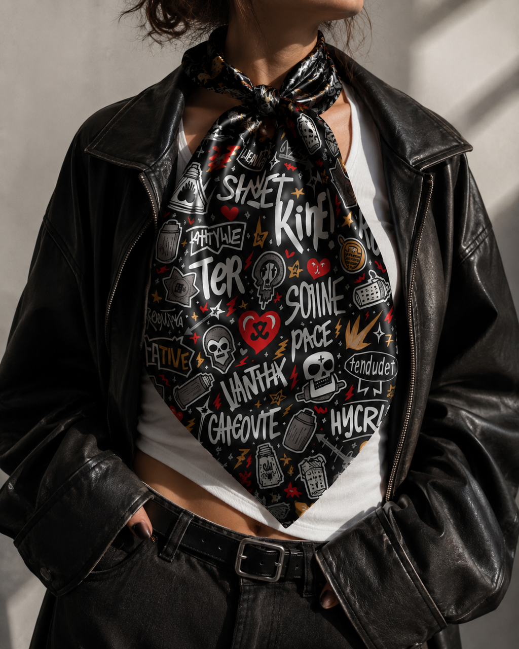 Skull Doodle | Aop Scarf | DC Culture