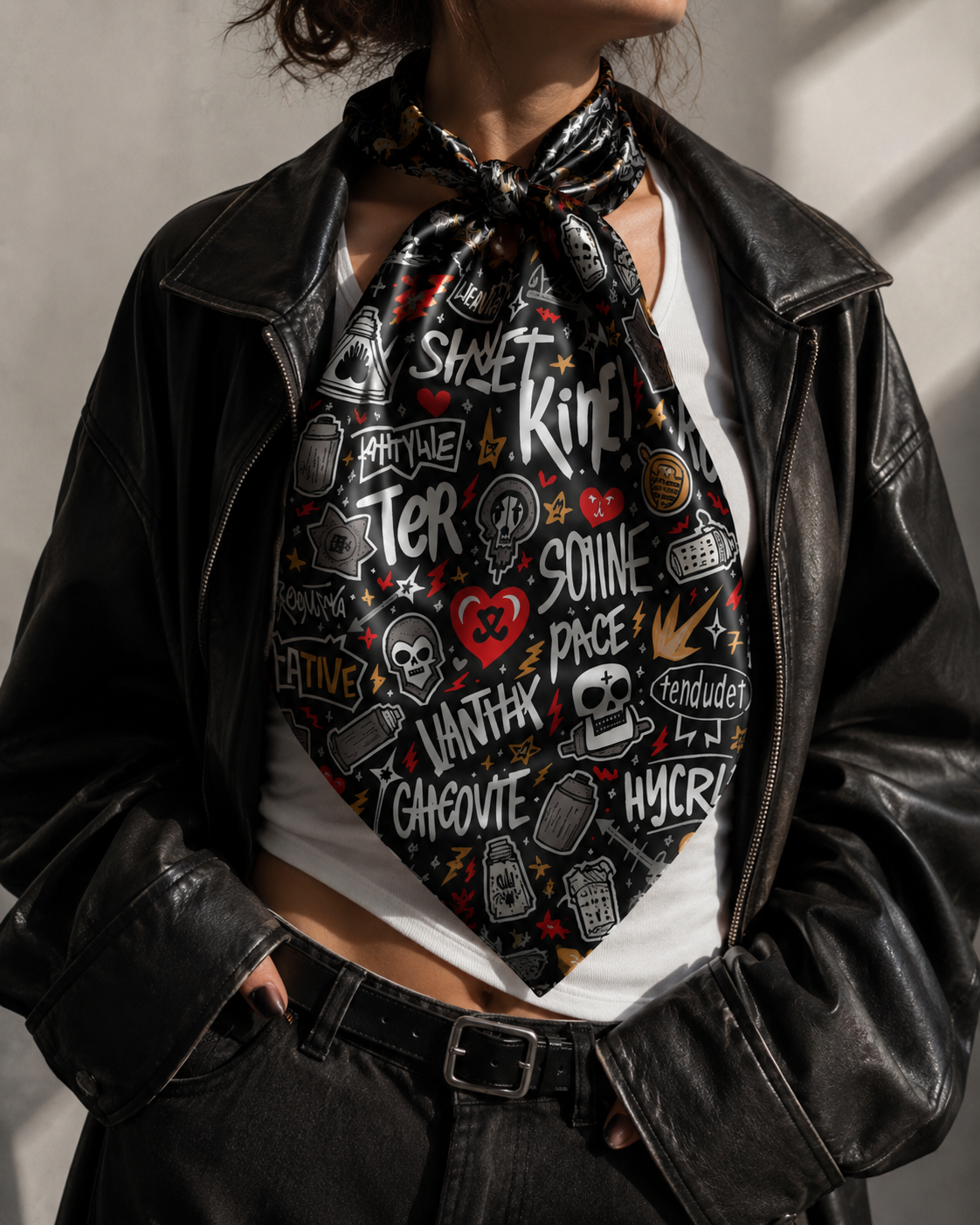 Skull Doodle | Aop Scarf | DC Culture