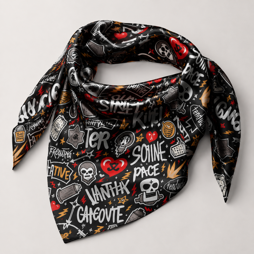 Skull Doodle | Aop Scarf | DC Culture