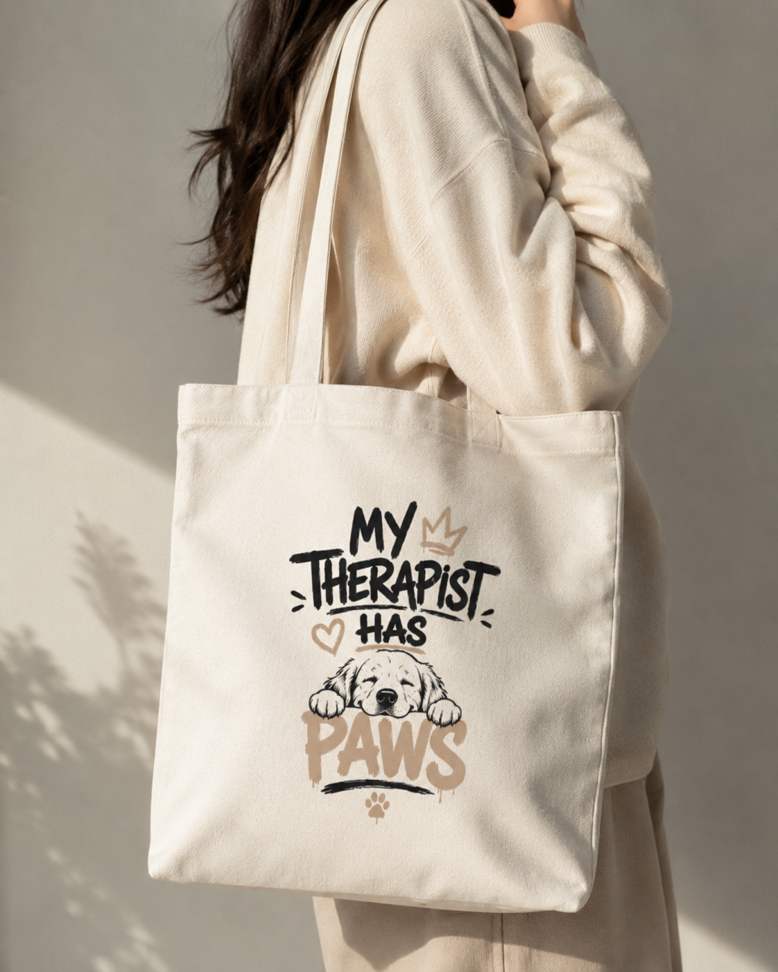 My Therapist has Paws | Unisex Large Totebag | DC Culture