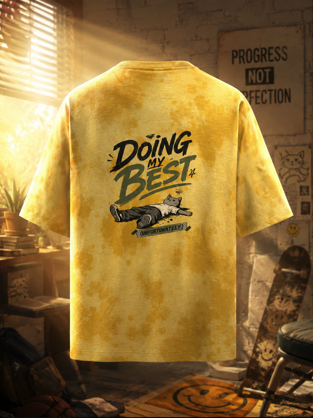 Doing my Best Unfortunately | Unisex Tie Dye Oversized T-Shirt | DC Culture