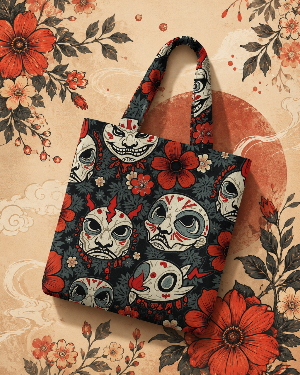 Japnese Mask | Unisex AOP Large Totebag | DC Culture