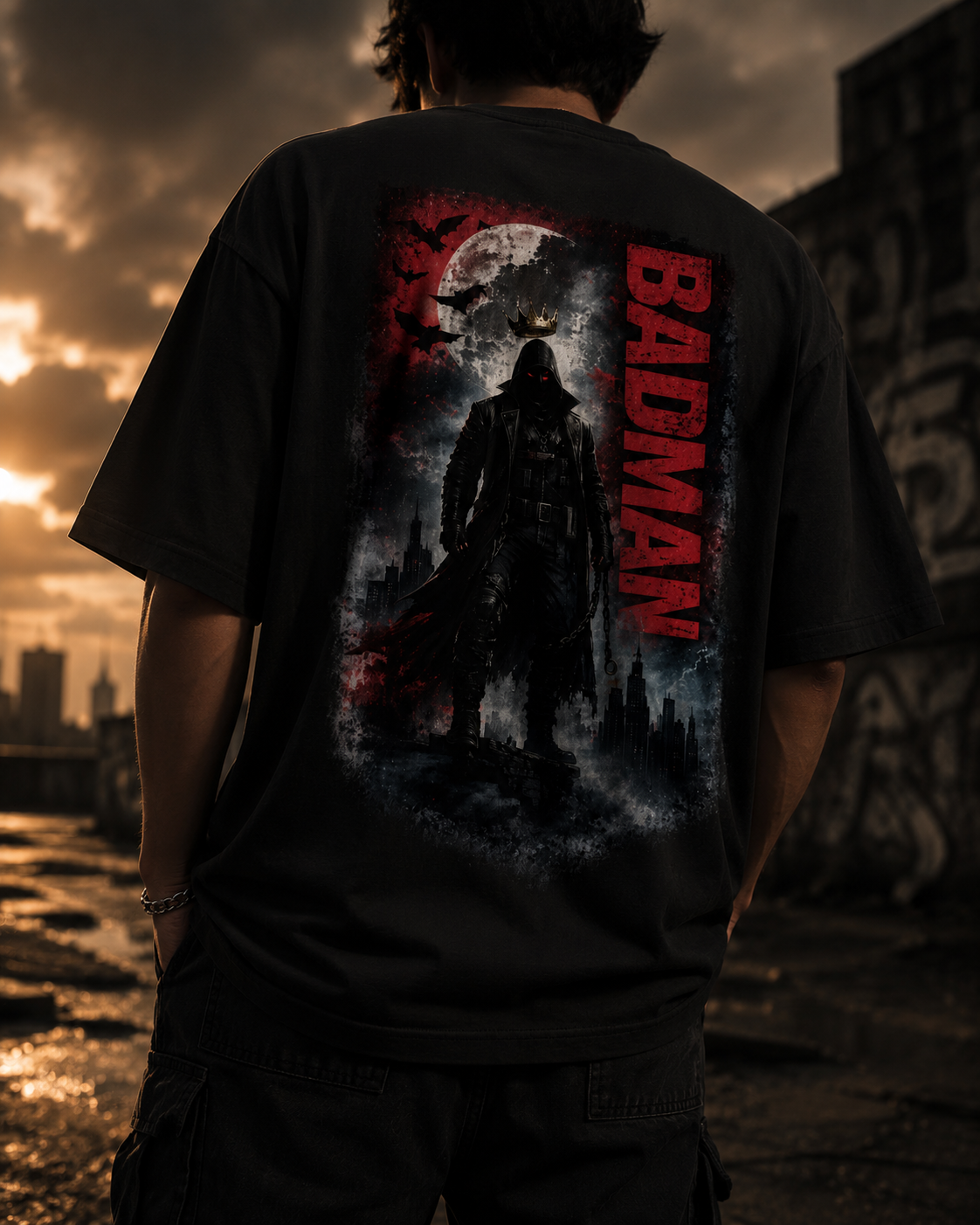 Badman | Unisex Terry Oversized Tee | DC Culture