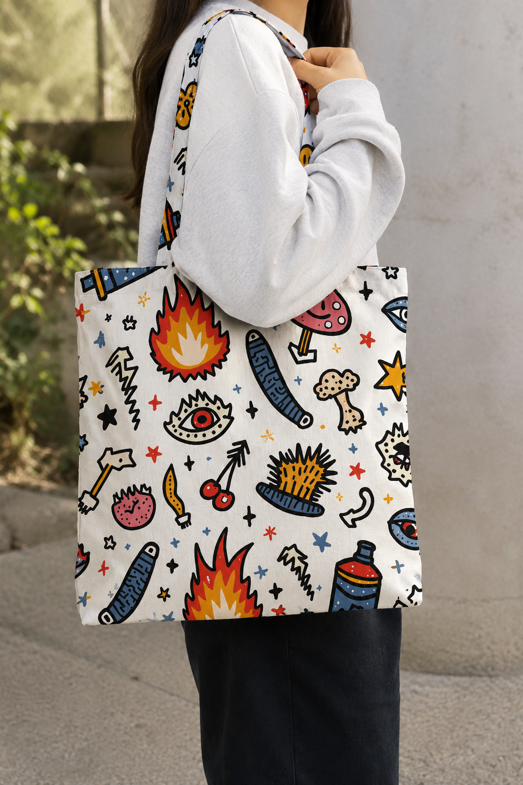Funny Doodle | Unisex AOP Large Totebag | DC Culture