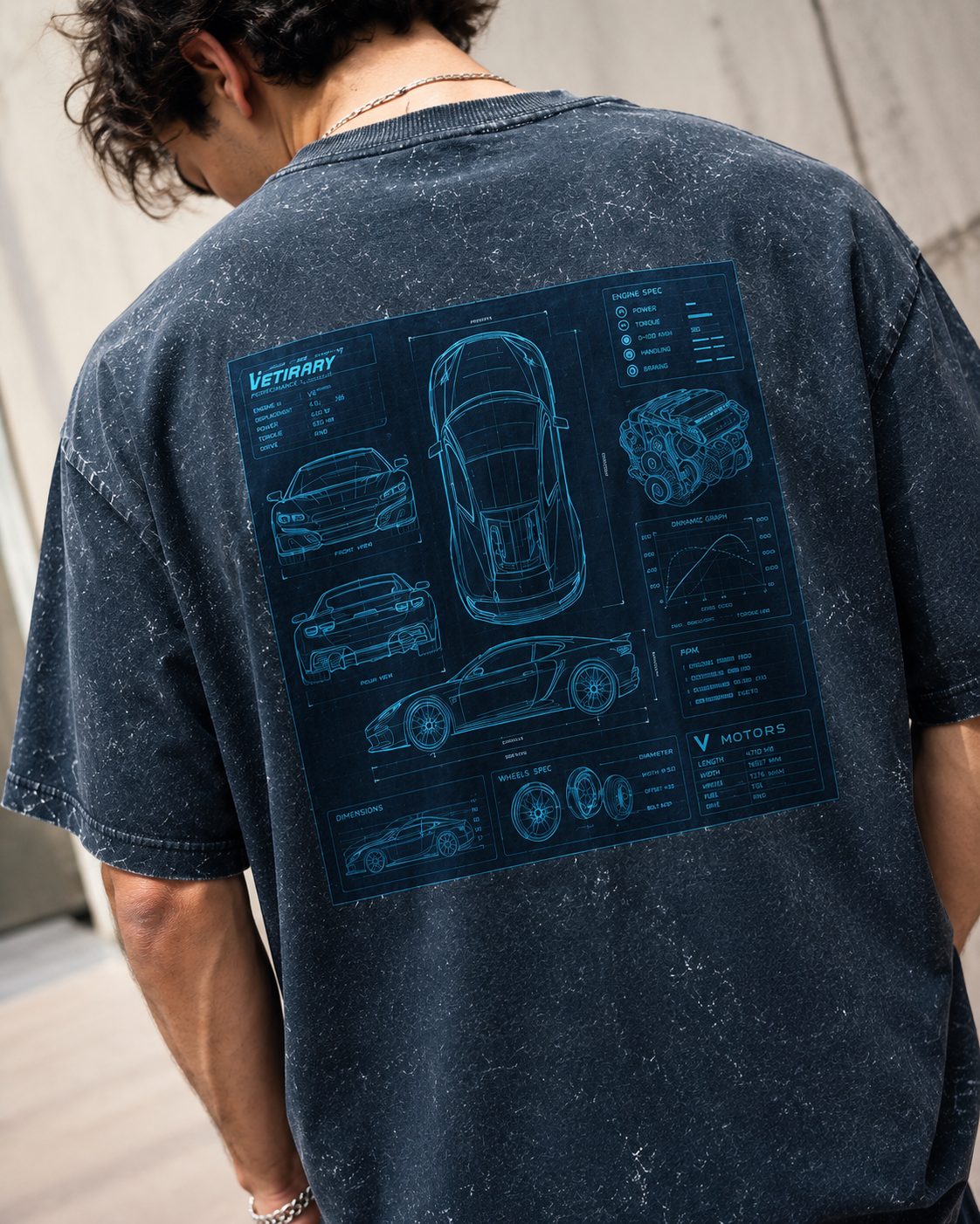 Blueprint Velocity | Unisex Acid Washed Oversized Tee | DC Culture
