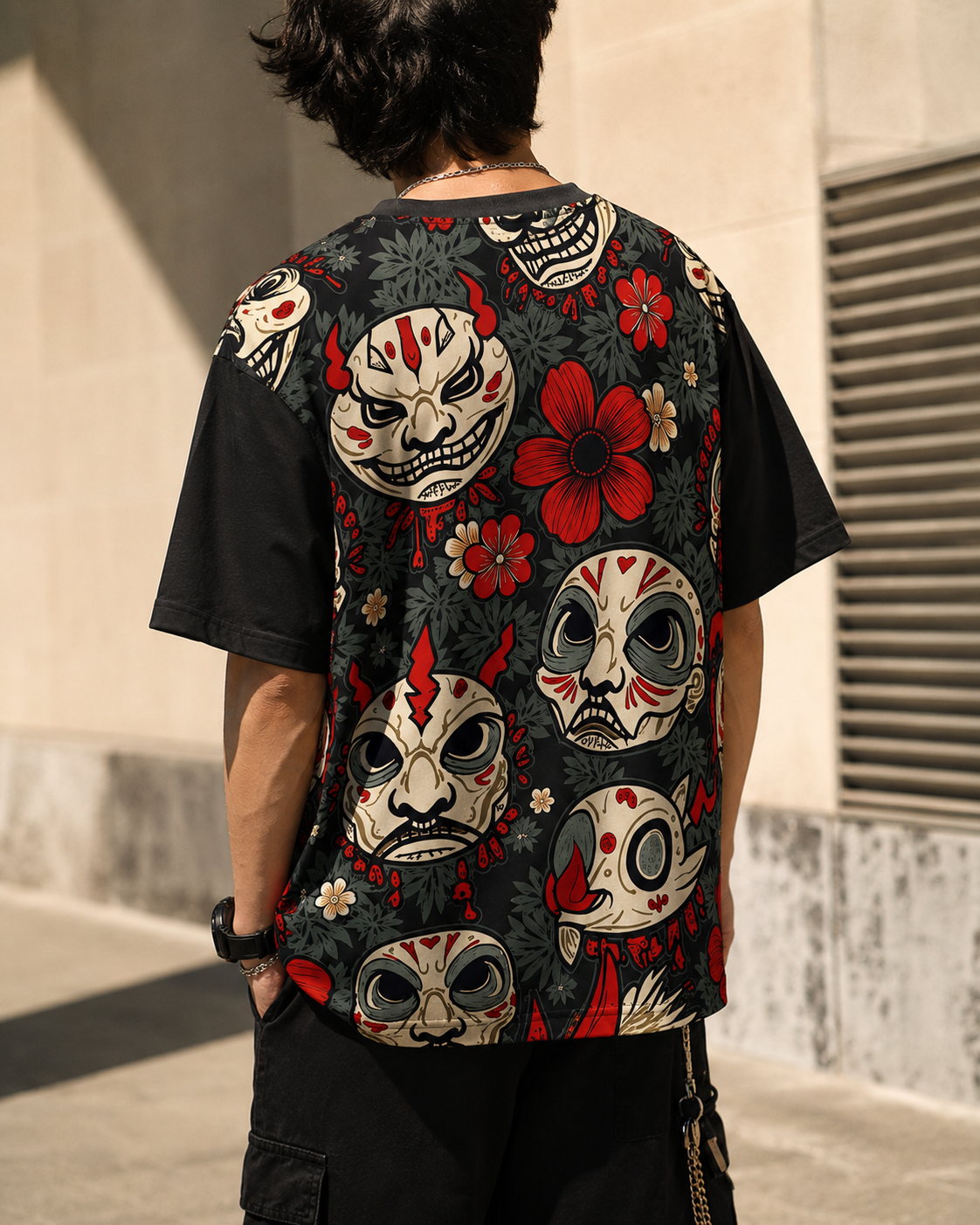 Japanese Mask | Unisex AOP Oversized Tee | DC Culture