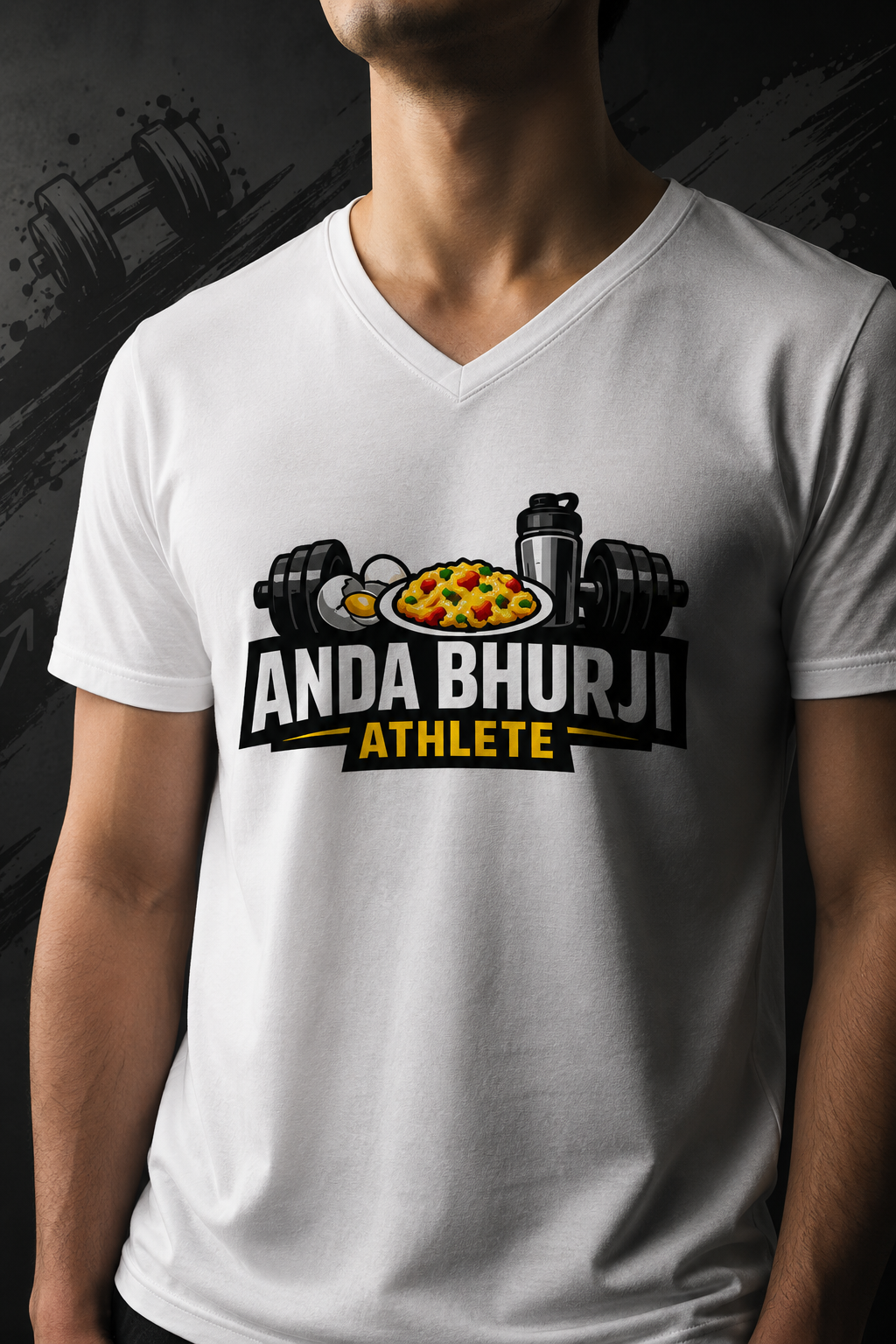 Anda Bhurji Athlete | Unisex V Neck T-Shirt | DC Culture
