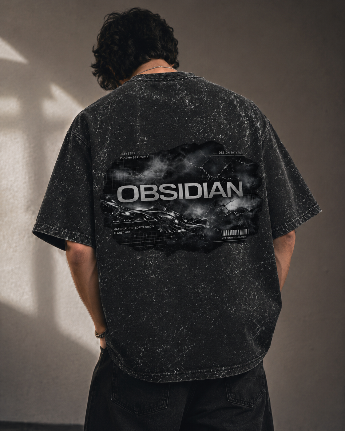 Obsidian | Unisex Acid Washed Oversized Tee | DC Culture