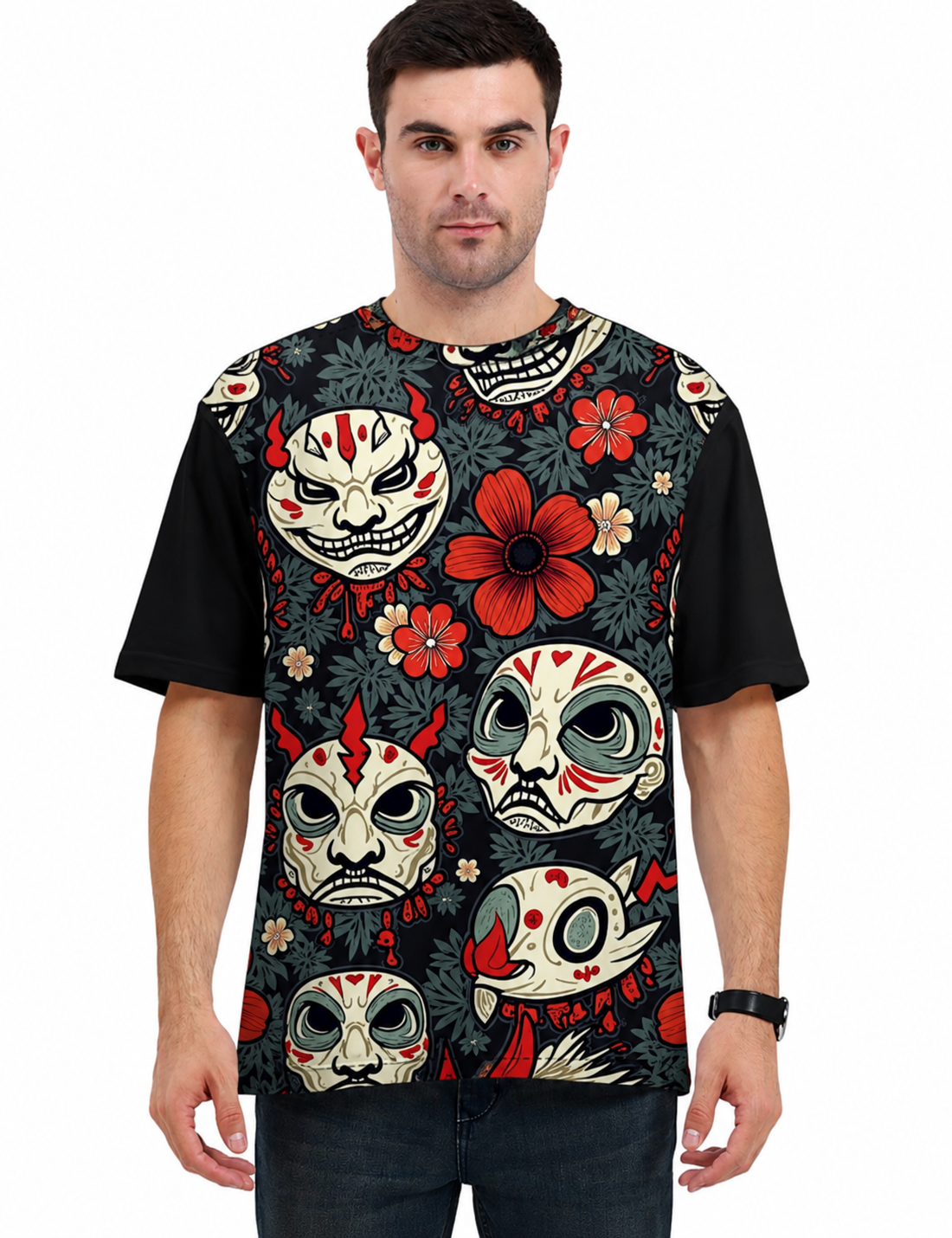 Japanese Mask | Unisex AOP Oversized Tee | DC Culture