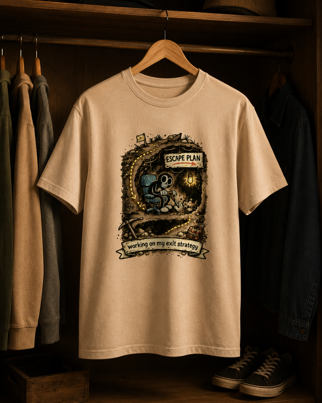 Escape Plan Peach | Unisex Classic Crew T-Shirt | DC Culture