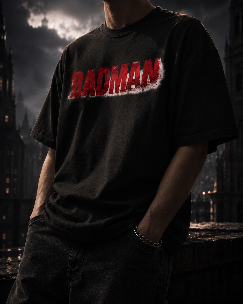 Badman | Unisex Terry Oversized Tee | DC Culture
