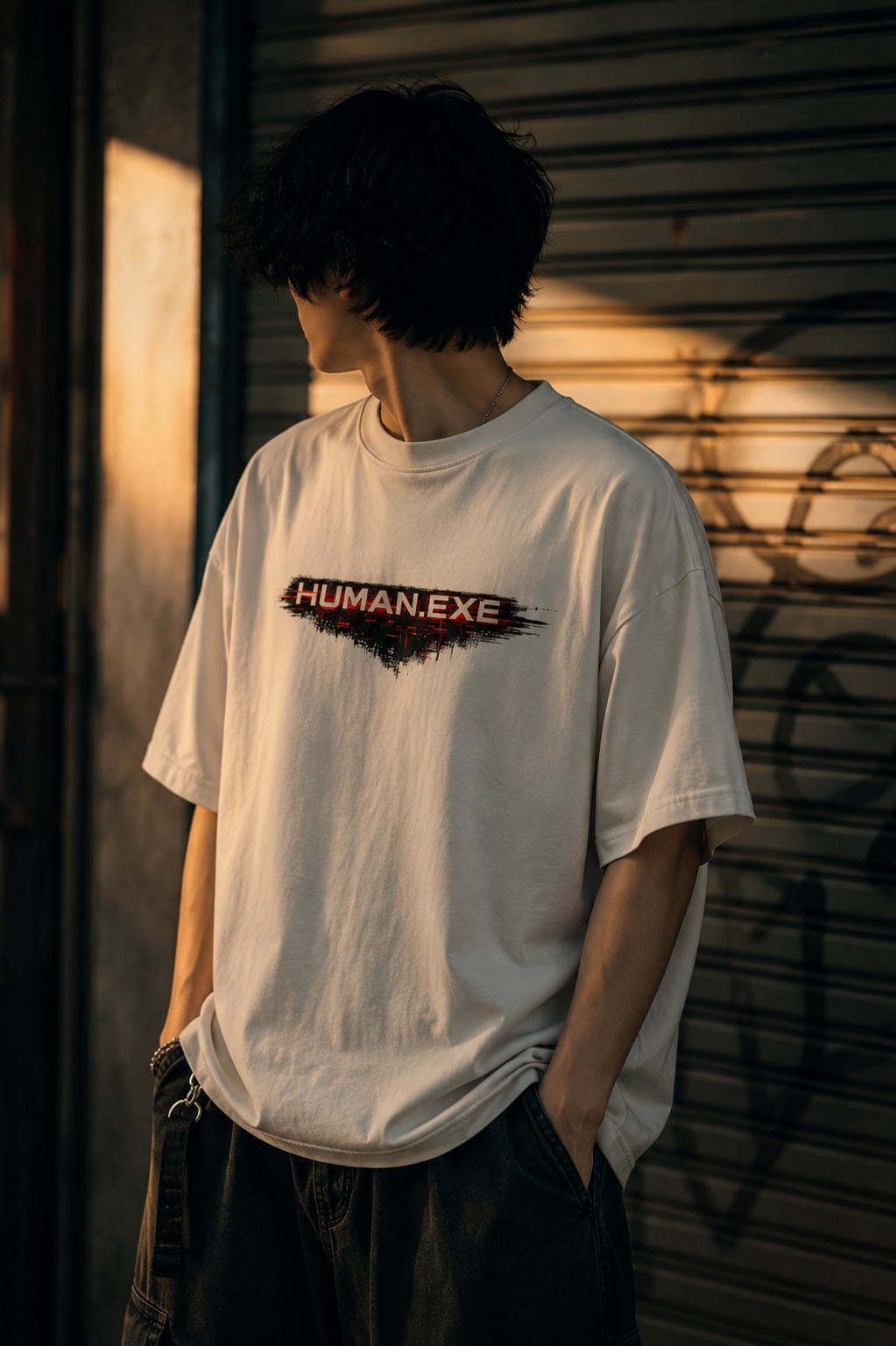 Human.EXE | Unisex Terry Oversized Tee | DC Culture
