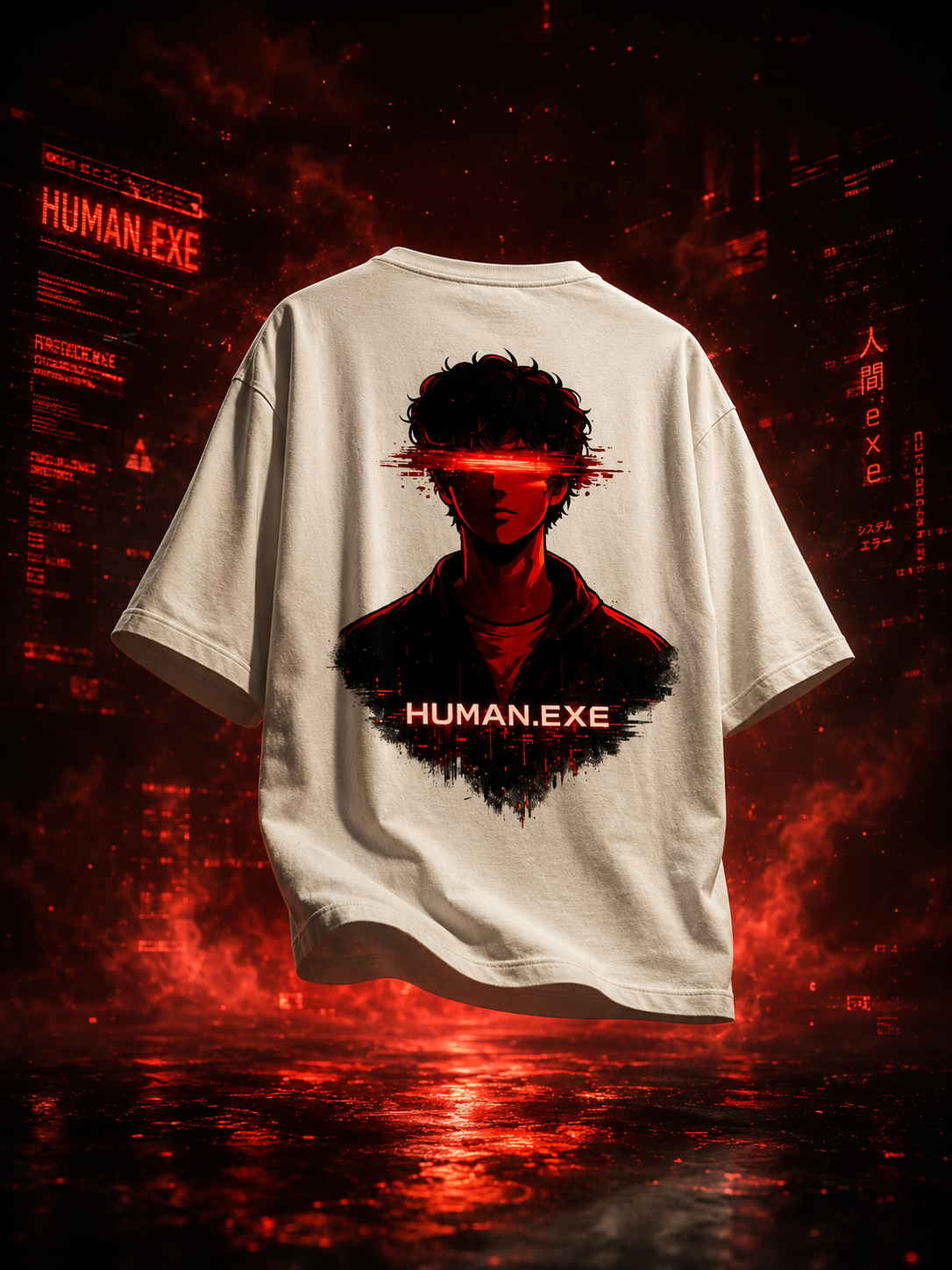 Human.EXE | Unisex Terry Oversized Tee | DC Culture