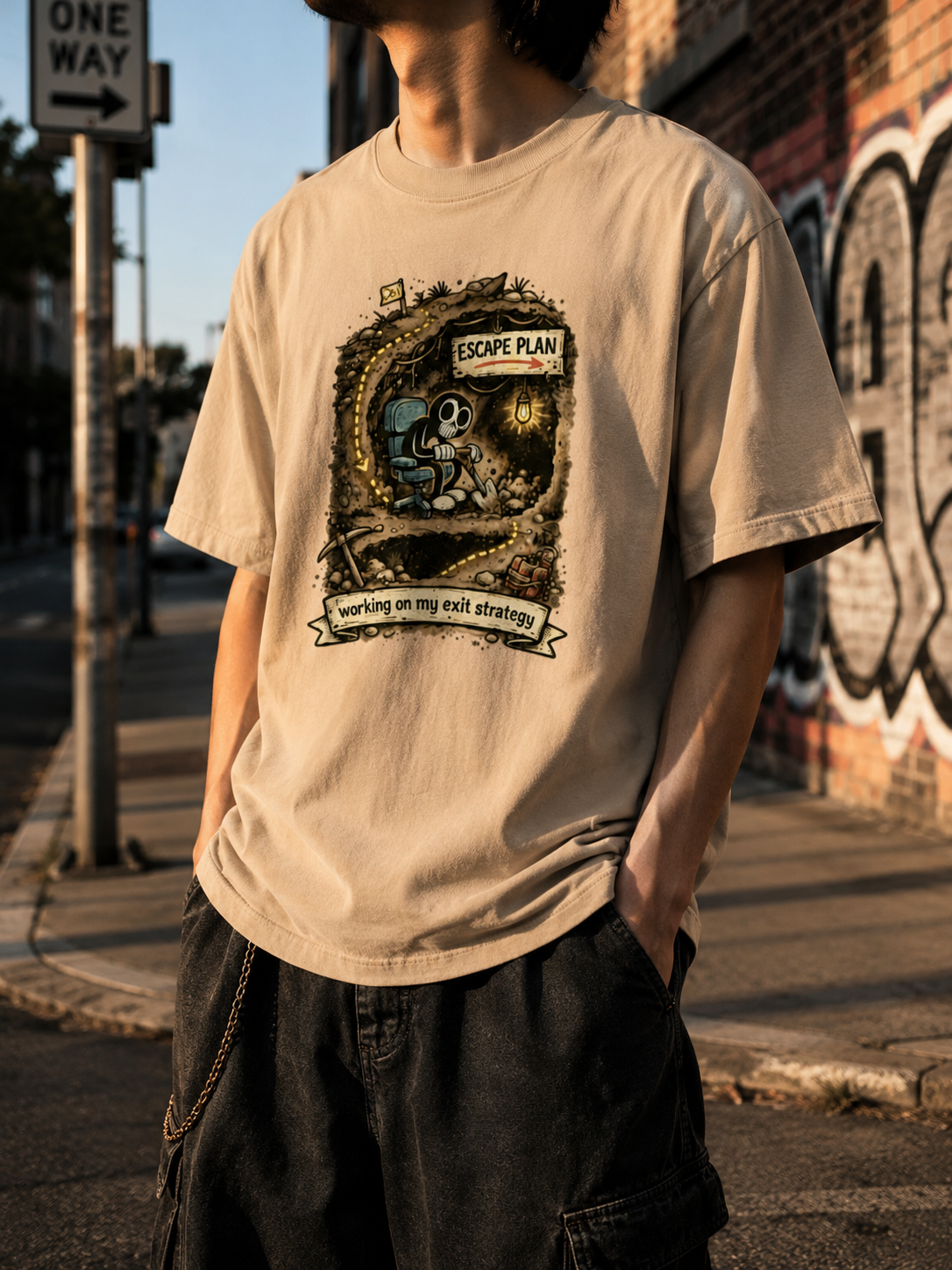 Escape Plan Peach | Unisex Classic Crew T-Shirt | DC Culture