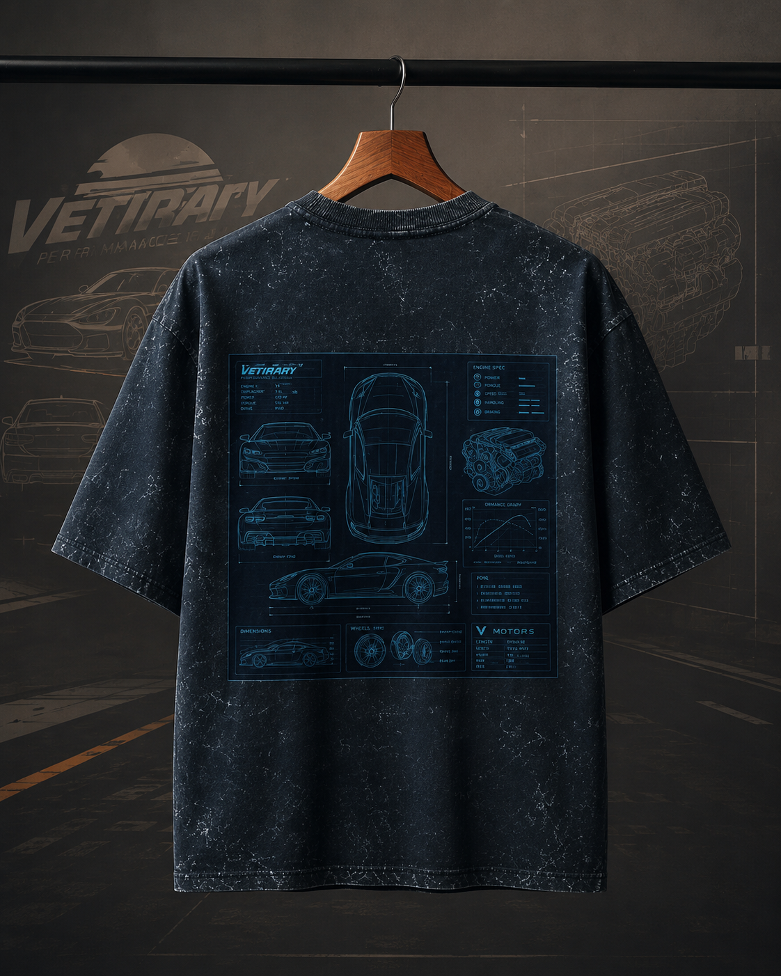 Blueprint Velocity | Unisex Acid Washed Oversized Tee | DC Culture