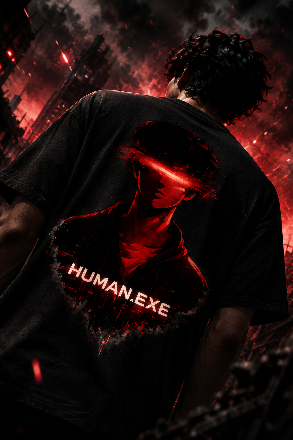 Human.EXE | Unisex Terry Oversized Tee | DC Culture