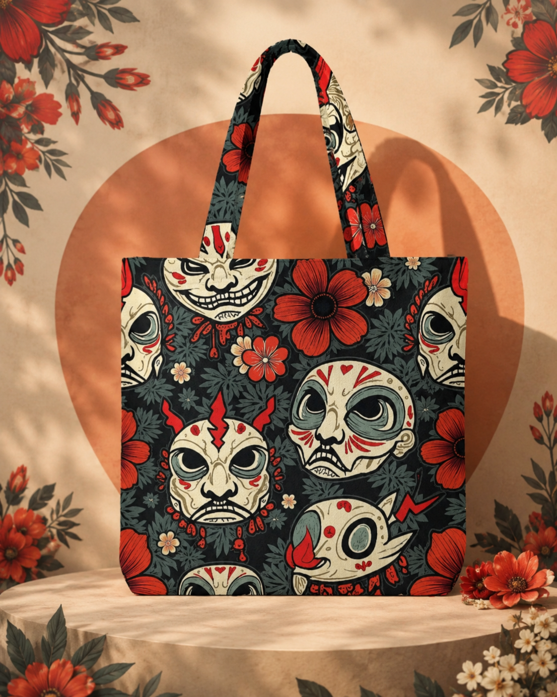 Japnese Mask | Unisex AOP Large Totebag | DC Culture