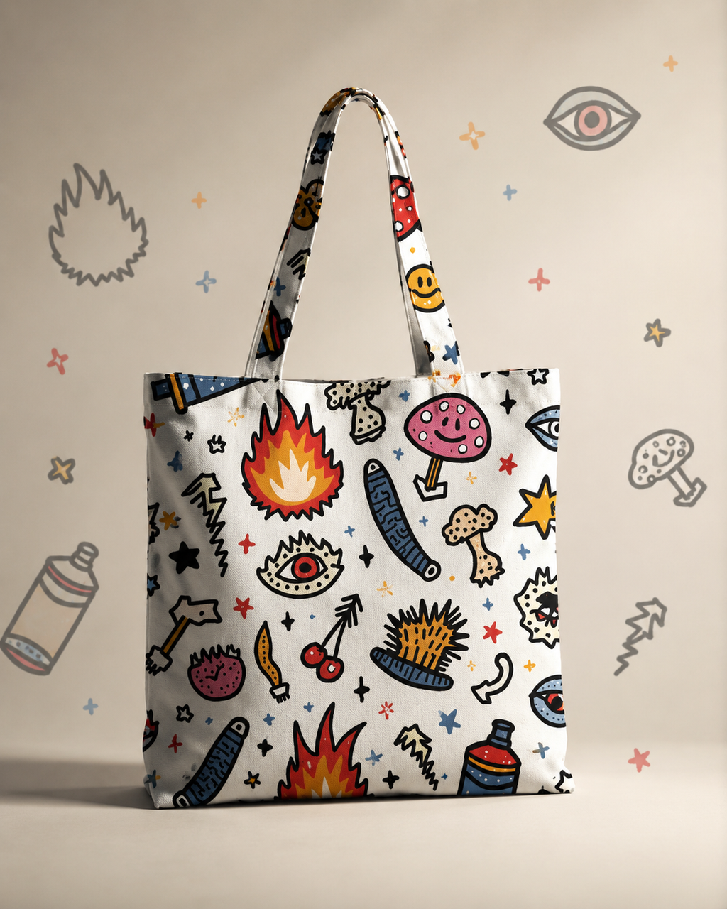 Funny Doodle | Unisex AOP Large Totebag | DC Culture